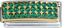 Superlink birthstone - May Emerald 9mm Enamel Italian charm - Click Image to Close